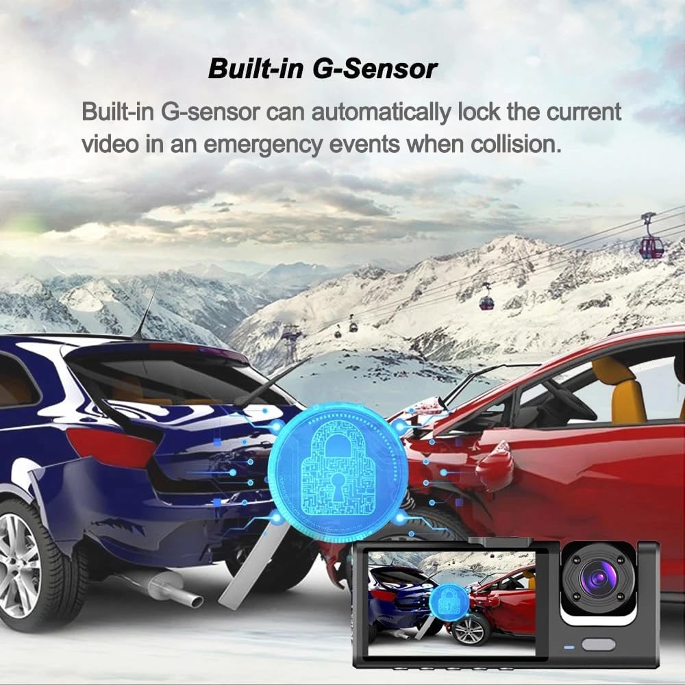 Dash Camera for Car Security Camera Dash Cam Mini Car Recorder 2 Inch Screen Front and inside Dual Car Cameras 1080P with WDR, Night Vision, G-Sensor Auto Lock, Loop Recording